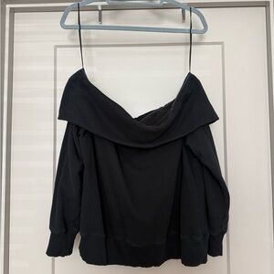 American Eagle Outfitters Black Off-Shoulder Sweater